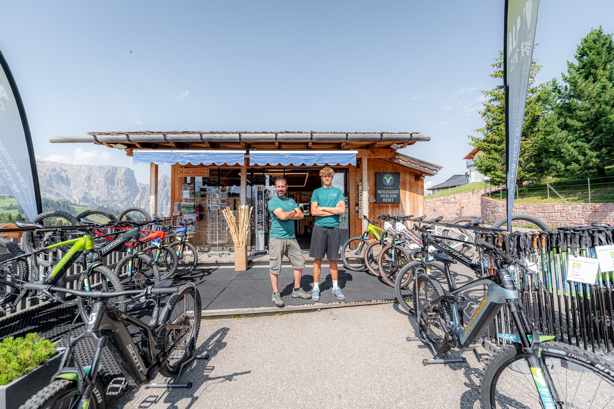 Bikerent Lodge des Alpincenter in Compatsch auf der Seiser Alm